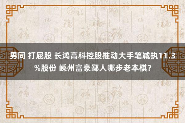 男同 打屁股 长鸿高科控股推动大手笔减执11.3%股份 嵊州富豪鄙人哪步老本棋？