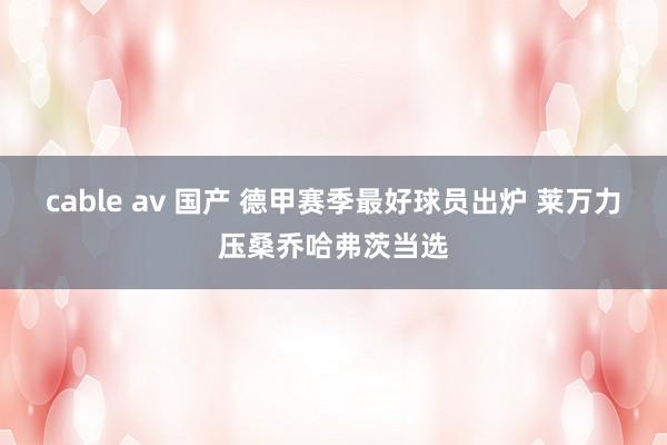 cable av 国产 德甲赛季最好球员出炉 莱万力压桑乔哈弗茨当选