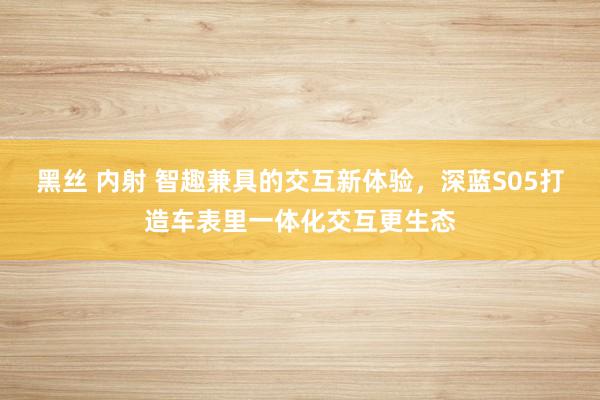 黑丝 内射 智趣兼具的交互新体验，深蓝S05打造车表里一体化交互更生态