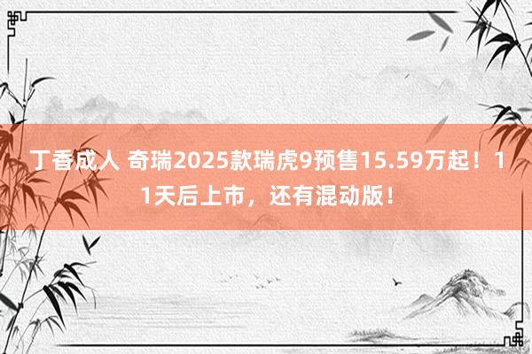 丁香成人 奇瑞2025款瑞虎9预售15.59万起！11天后上市，还有混动版！