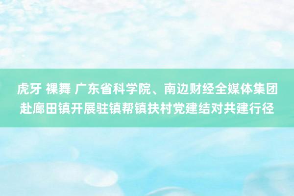 虎牙 裸舞 广东省科学院、南边财经全媒体集团赴廊田镇开展驻镇帮镇扶村党建结对共建行径