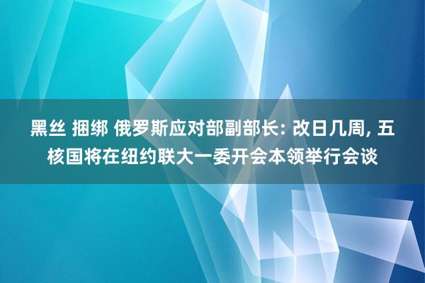 黑丝 捆绑 俄罗斯应对部副部长: 改日几周， 五核国将在纽约联大一委开会本领举行会谈