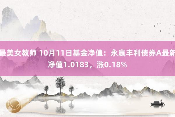 最美女教师 10月11日基金净值：永赢丰利债券A最新净值1.0183，涨0.18%