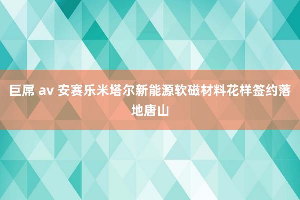 巨屌 av 安赛乐米塔尔新能源软磁材料花样签约落地唐山