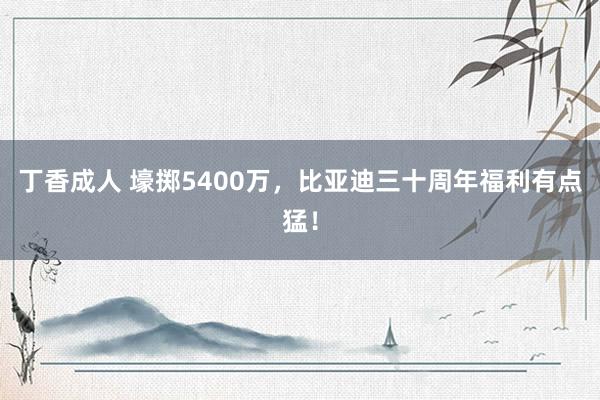 丁香成人 壕掷5400万，比亚迪三十周年福利有点猛！