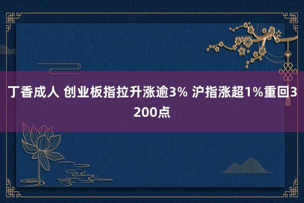 丁香成人 创业板指拉升涨逾3% 沪指涨超1%重回3200点