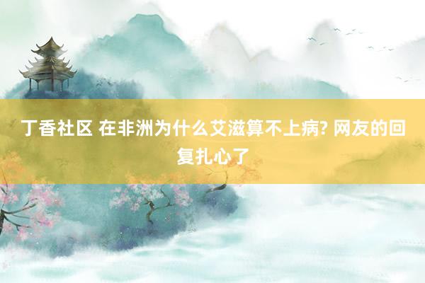 丁香社区 在非洲为什么艾滋算不上病? 网友的回复扎心了