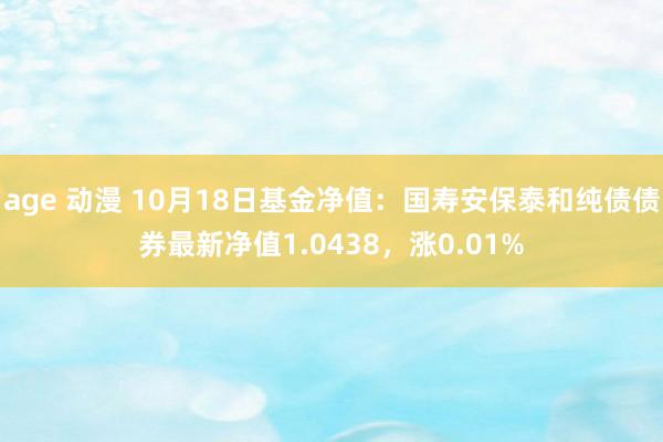 age 动漫 10月18日基金净值：国寿安保泰和纯债债券最新净值1.0438，涨0.01%