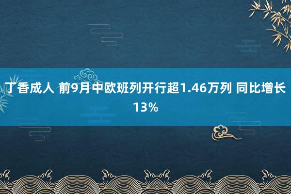 丁香成人 前9月中欧班列开行超1.46万列 同比增长13%