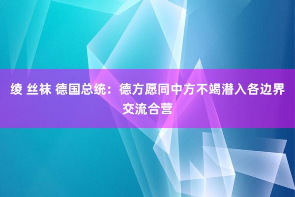 绫 丝袜 德国总统：德方愿同中方不竭潜入各边界交流合营