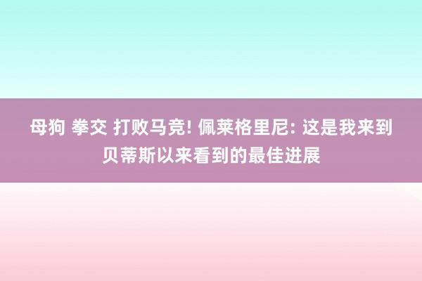 母狗 拳交 打败马竞! 佩莱格里尼: 这是我来到贝蒂斯以来看到的最佳进展