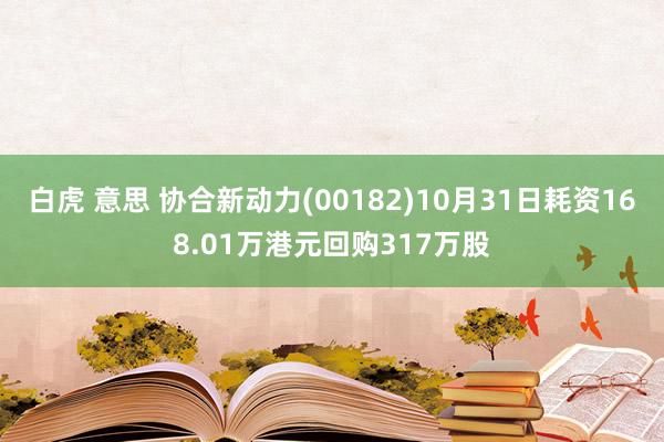 白虎 意思 协合新动力(00182)10月31日耗资168.01万港元回购317万股