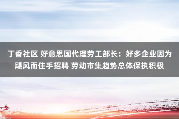 丁香社区 好意思国代理劳工部长：好多企业因为飓风而住手招聘 劳动市集趋势总体保执积极