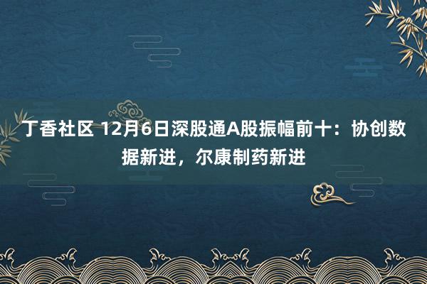 丁香社区 12月6日深股通A股振幅前十：协创数据新进，尔康制药新进