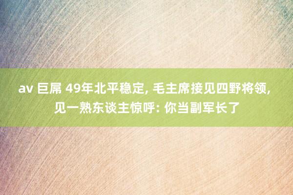 av 巨屌 49年北平稳定， 毛主席接见四野将领， 见一熟东谈主惊呼: 你当副军长了