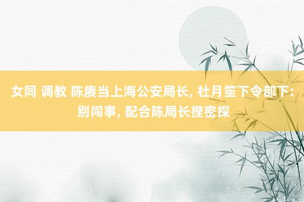 女同 调教 陈赓当上海公安局长， 杜月笙下令部下: 别闯事， 配合陈局长捏密探