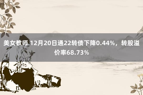 美女教师 12月20日通22转债下降0.44%，转股溢价率68.73%