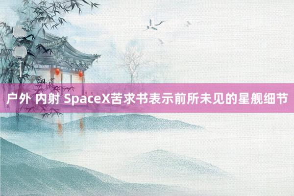 户外 内射 SpaceX苦求书表示前所未见的星舰细节