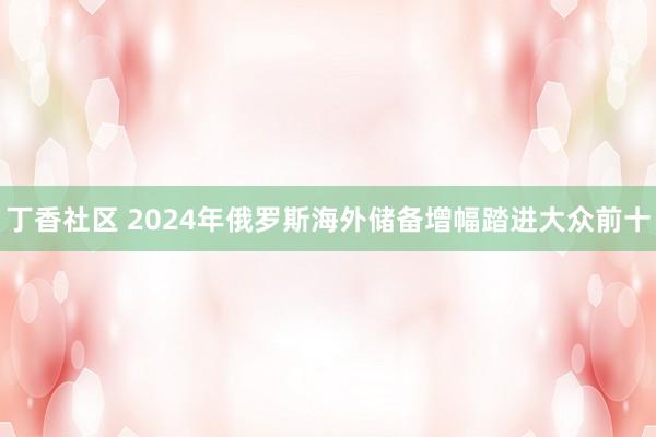 丁香社区 2024年俄罗斯海外储备增幅踏进大众前十