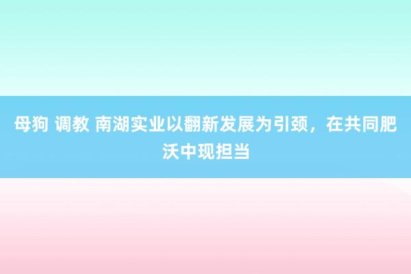 母狗 调教 南湖实业以翻新发展为引颈，在共同肥沃中现担当