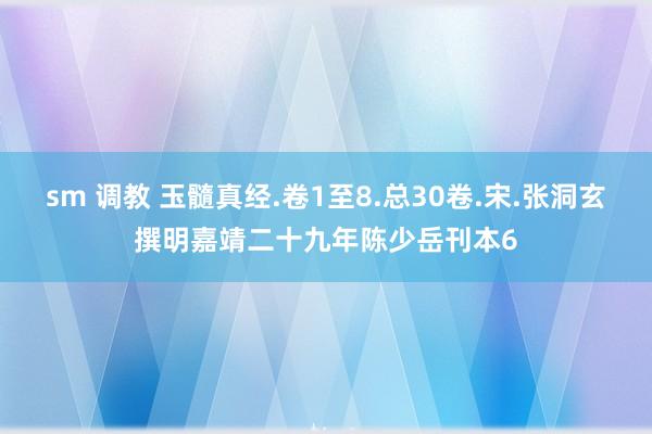 sm 调教 玉髓真经.卷1至8.总30卷.宋.张洞玄撰明嘉靖二十九年陈少岳刊本6