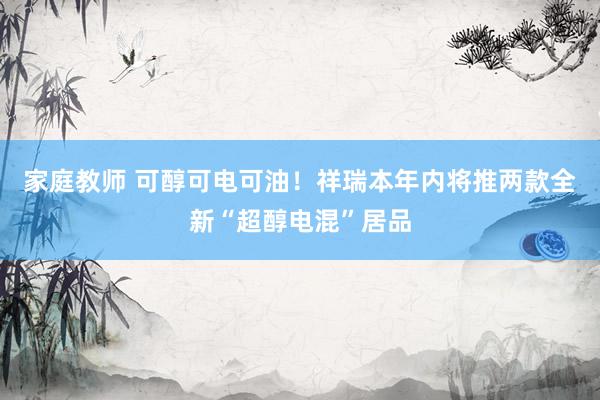 家庭教师 可醇可电可油！祥瑞本年内将推两款全新“超醇电混”居品