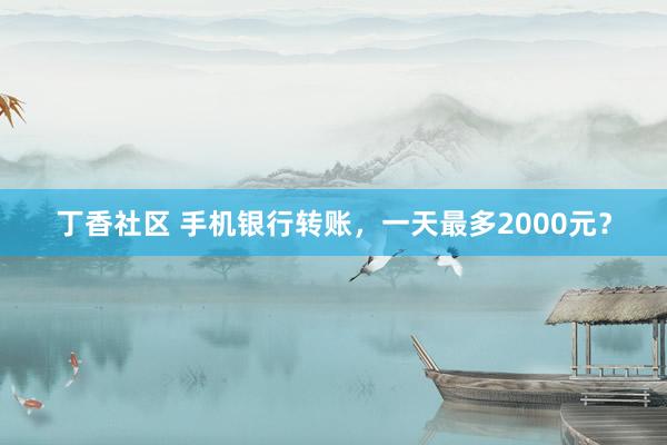 丁香社区 手机银行转账，一天最多2000元？