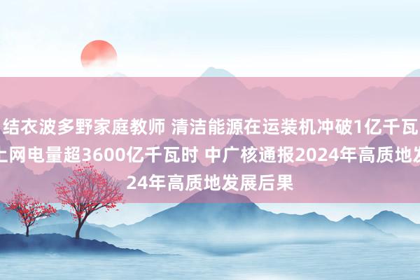 结衣波多野家庭教师 清洁能源在运装机冲破1亿千瓦，全年上网电量超3600亿千瓦时 中广核通报2024年高质地发展后果