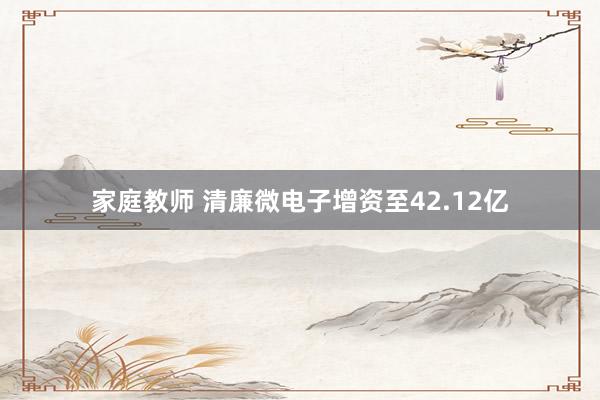 家庭教师 清廉微电子增资至42.12亿